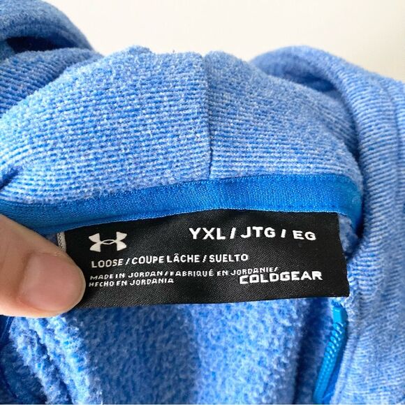 Under Armour Coldgear Loose Pullover Activewear Hoodie Quarter Zip Youth Size XL - Picture 2 of 4